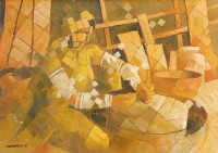 Lal Muhammad Pathan, 21 x 31 Inch, Oil on Canvas, Figurative Painting, AC-LM-014